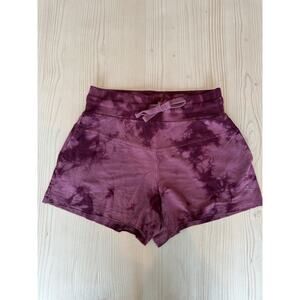 JoyLab XS Tie-Dye Comfort Shorts - Mauve / Plum